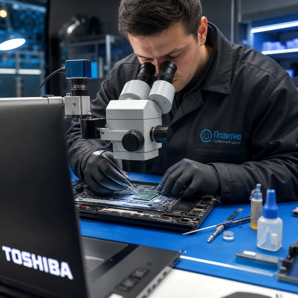 Замена видеокарты ноутбука Toshiba в Воскресенске